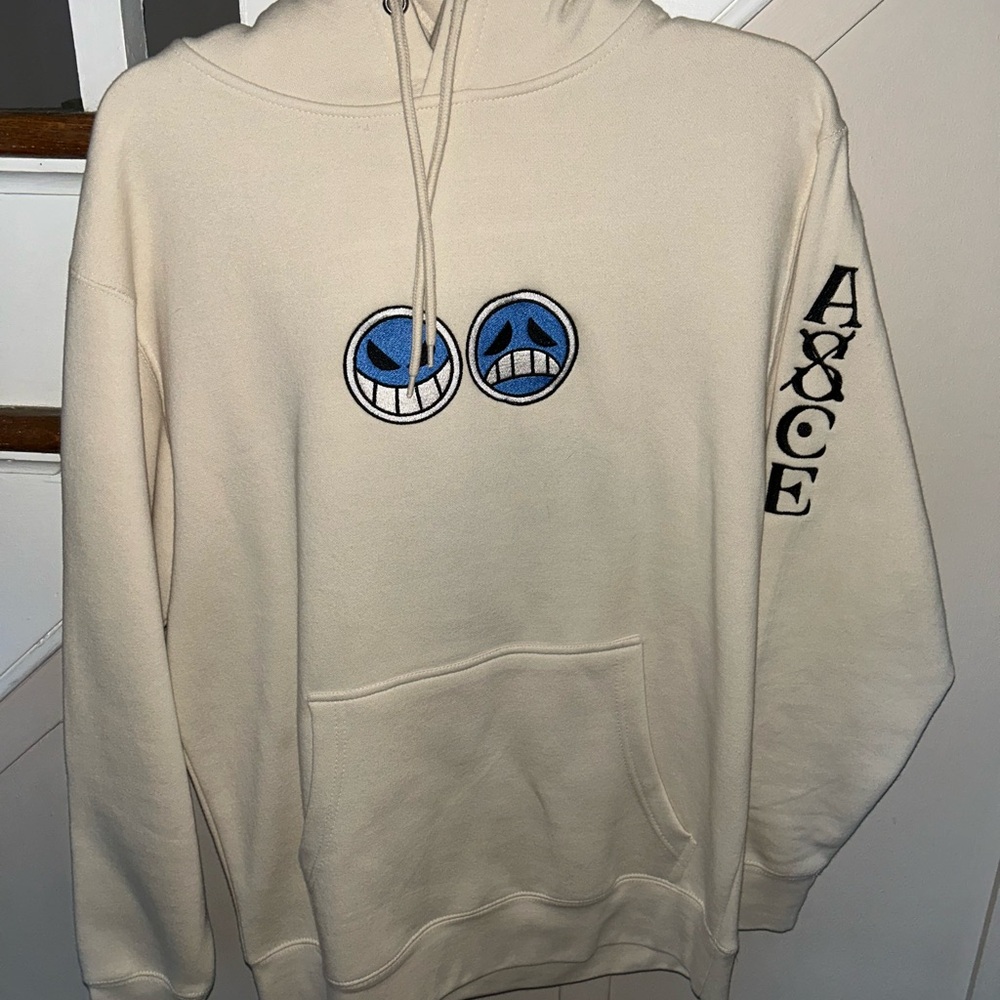 One Piece Portgas D. Ace Hoodie - Men’s - Medium - Cream